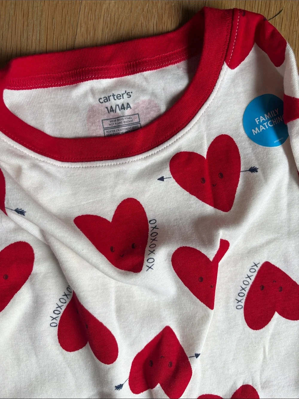 Carter's Cream and Red Heart Print Two-Piece Pajama Set